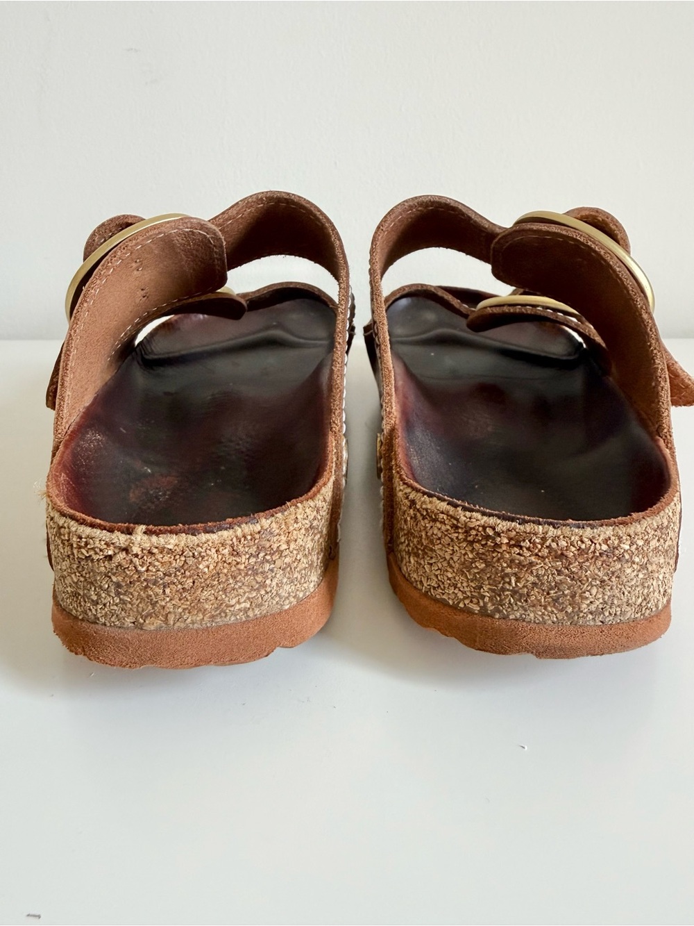 Birkenstock + STAUD Arizona Big Buckle Slide Sandal Croc Embossed Brown 40/9 - Picture 5 of 13